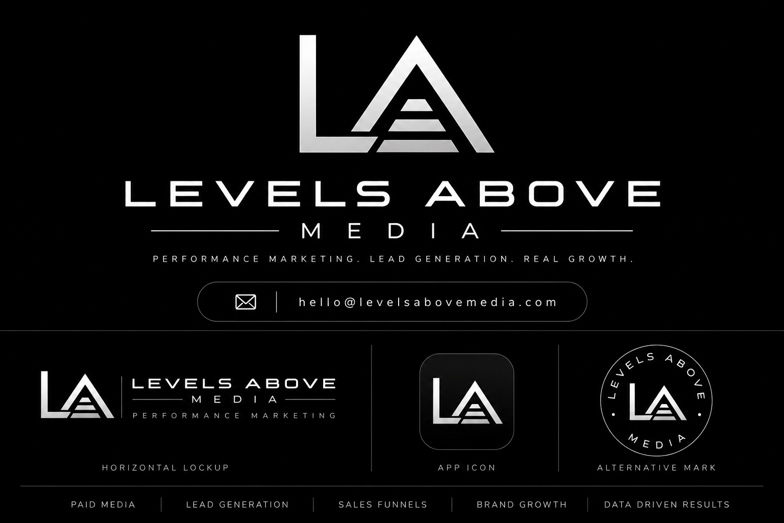 Levels Above Media corporate marketing identity